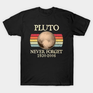 Vintage Never Forget Pluto, Retro Style Funny Space, Science T-Shirt